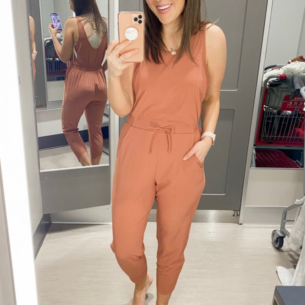 Target brand All in Motion dusty rose jumpsuit